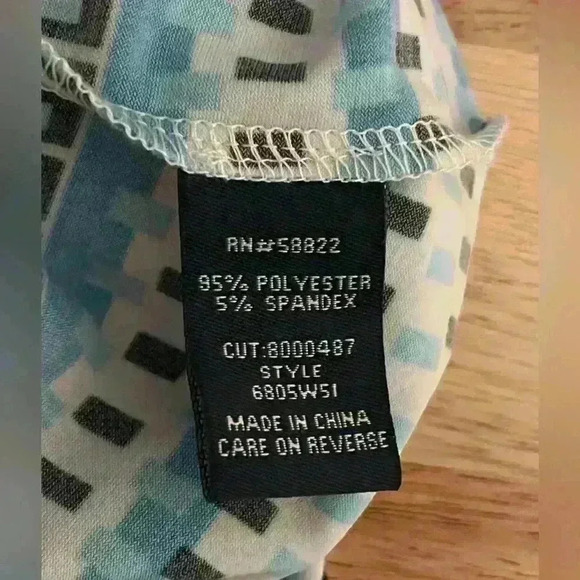 Max Edition Womens Sleeveless Dress Blue White Geometric Print Halter Neck Large - Picture 7 of 8